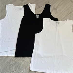 Chico's Classic Black and White Tank Trio Size 3